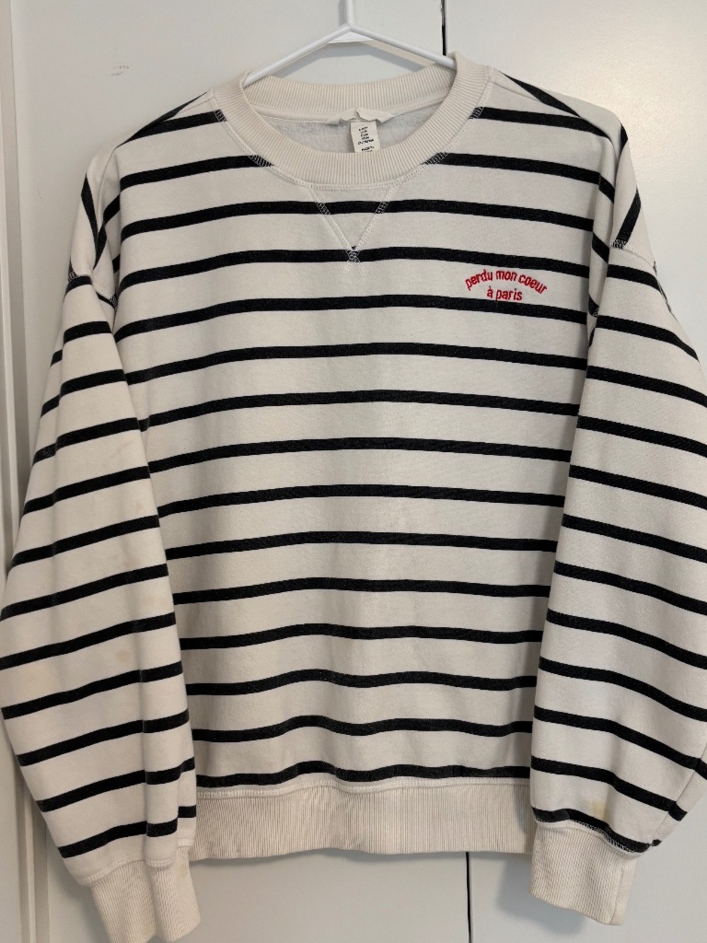 Striped Sweatshirt Perdu Mon Coeur à Paris